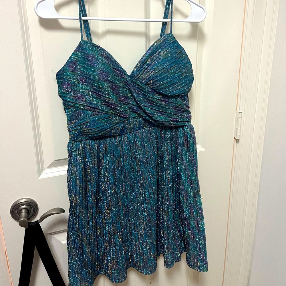 City studio blue colorful sparkly dress size 9